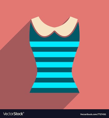 Flat icon with long shadow women blouse vector image