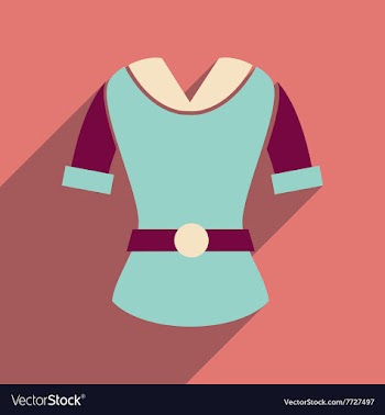 Flat icon with long shadow women blouse vector image