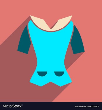 Flat icon with long shadow women blouse vector image