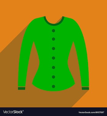 Flat icon with long shadow women cardigan vector image