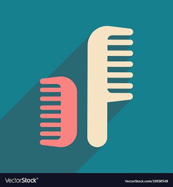 Flat icon with long shadow women combs vector image