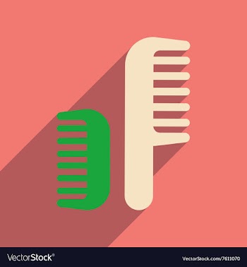 Flat icon with long shadow women combs vector image