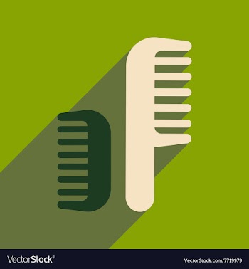 Flat icon with long shadow women combs vector image