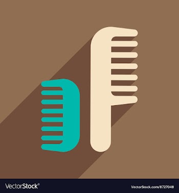 Flat icon with long shadow women combs vector image