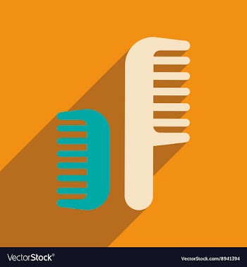 Flat icon with long shadow women combs vector image