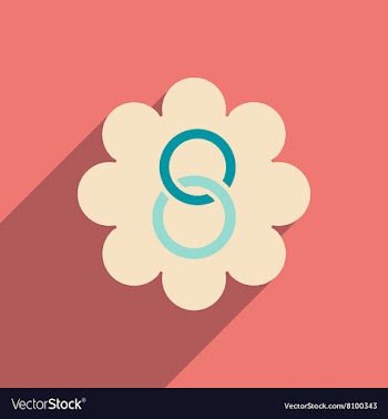 Flat icon with long shadow Women Day flower vector image