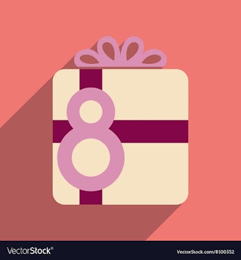 Flat icon with long shadow Women Day gift vector image