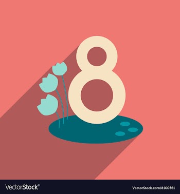 Flat icon with long shadow women Day vector image