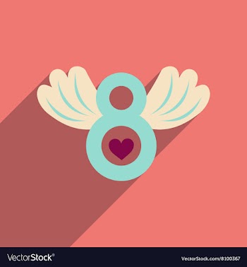Flat icon with long shadow women Day vector image