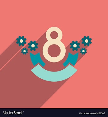 Flat icon with long shadow Women Day vector image