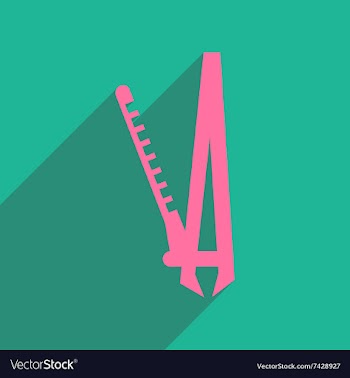 Flat icon with long shadow women Electric hair vector image