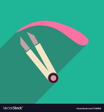 Flat icon with long shadow women eyebrow Tweezers vector image