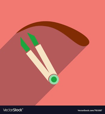 Flat icon with long shadow women eyebrow Tweezers vector image