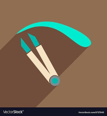 Flat icon with long shadow women eyebrow Tweezers vector image