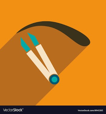 Flat icon with long shadow women eyebrow Tweezers vector image