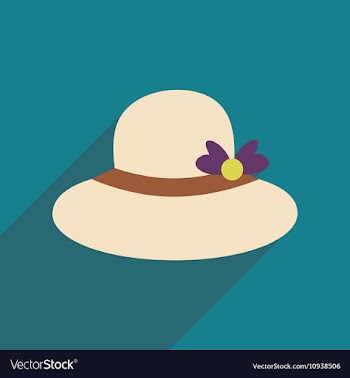 Flat icon with long shadow women hat vector image
