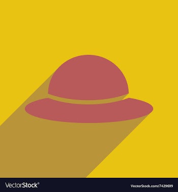 Flat icon with long shadow women hat vector image