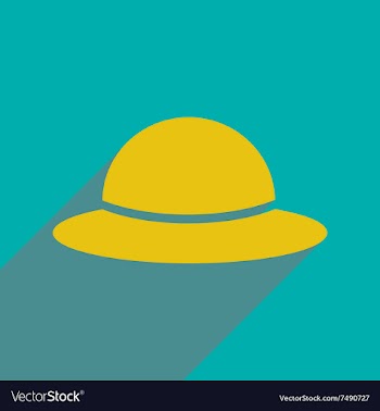 Flat icon with long shadow women hat vector image