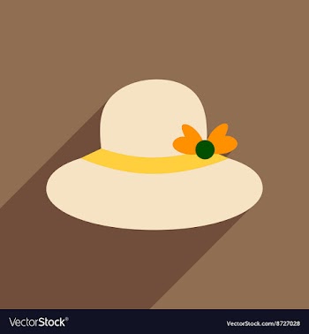 Flat icon with long shadow women hat vector image