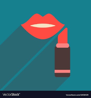 Flat icon with long shadow women lips lipstick vector image