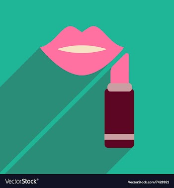 Flat icon with long shadow women lips lipstick vector image