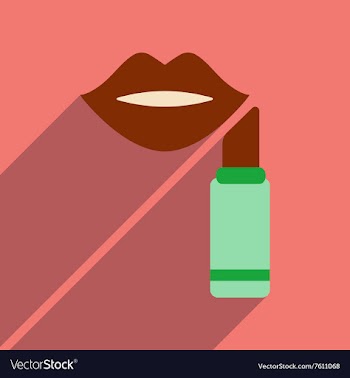 Flat icon with long shadow women lips lipstick vector image