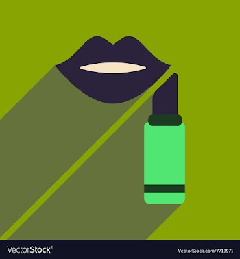 Flat icon with long shadow women lips lipstick vector image