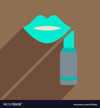 Flat icon with long shadow women lips lipstick vector image