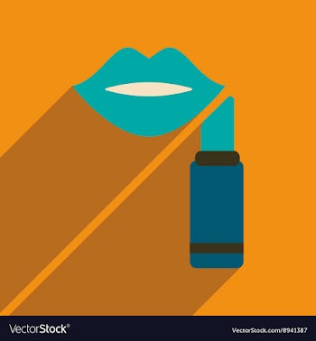 Flat icon with long shadow women lips lipstick vector image