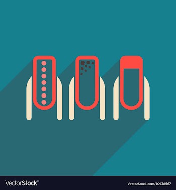 Flat icon with long shadow women manicure vector image