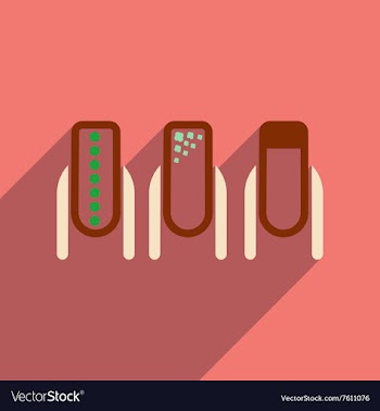 Flat icon with long shadow women manicure vector image