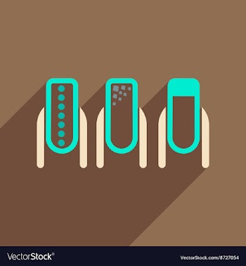 Flat icon with long shadow women manicure vector image