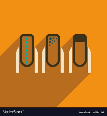 Flat icon with long shadow women manicure vector image