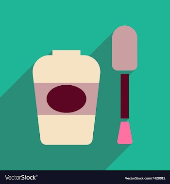 Flat icon with long shadow women nail polish vector image