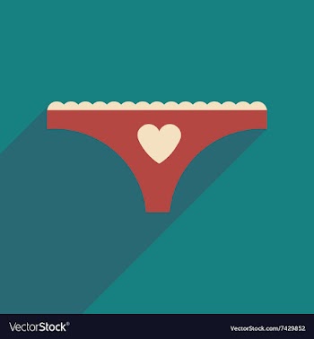 Flat icon with long shadow women panties vector image