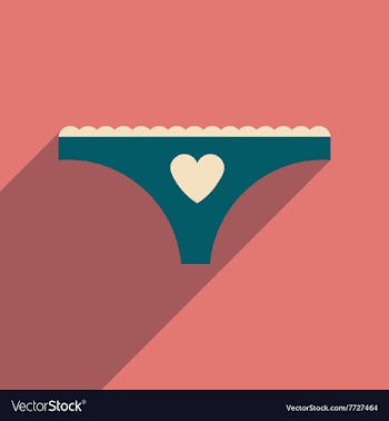 Flat icon with long shadow women panties vector image