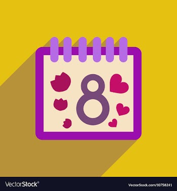 Flat icon with long shadow Women s Day Calendar vector image
