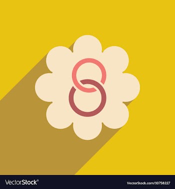Flat icon with long shadow Women s Day flower vector image