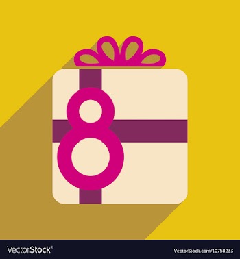 Flat icon with long shadow Women s Day gift vector image