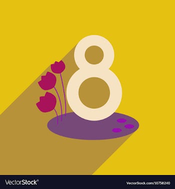 Flat icon with long shadow women s Day vector image