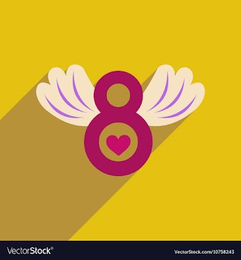 Flat icon with long shadow women s Day vector image