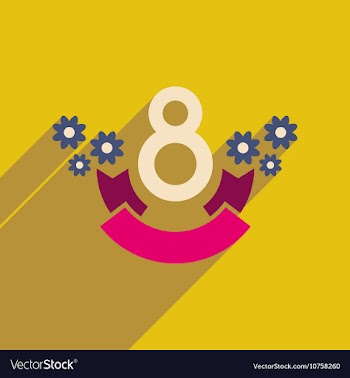 Flat icon with long shadow Women s Day vector image