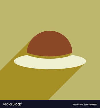 Flat icon with long shadow women s hat vector image