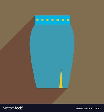 Flat icon with long shadow women skirt vector image
