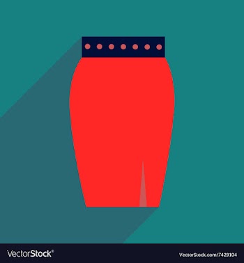 Flat icon with long shadow women skirt vector image