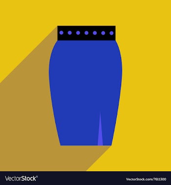 Flat icon with long shadow women skirt vector image