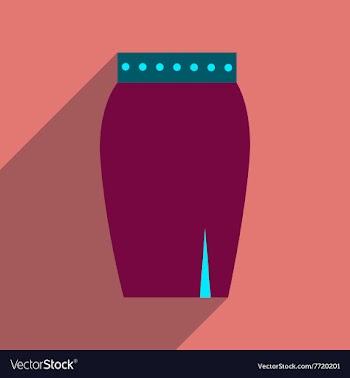 Flat icon with long shadow women skirt vector image