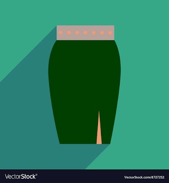 Flat icon with long shadow women skirt vector image