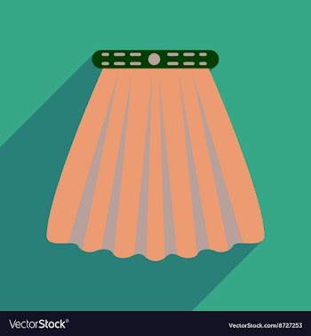 Flat icon with long shadow women skirt vector image