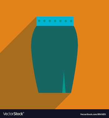 Flat icon with long shadow women skirt vector image